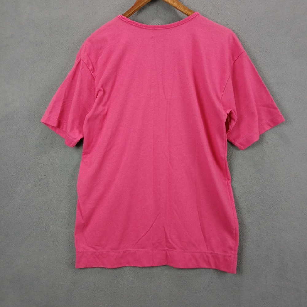 One Step Up T-Shirt Womens Medium Hot Pink V-Neck Short Sleeve Center Front Seam - Picture 7 of 7